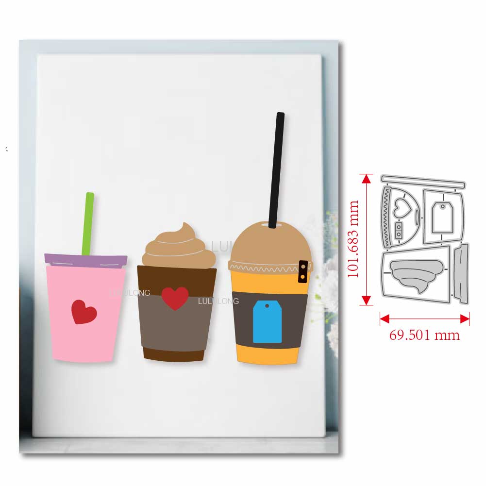 Coffee Stencil Art - 2025 금속 절단 다이 스크랩북 앨범