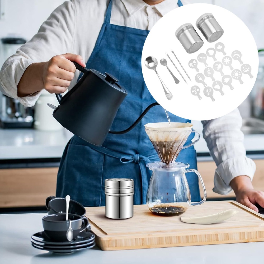 Coffee Stencil Art - 스테인리스 스틸 라떼 아트 펜 휴대용