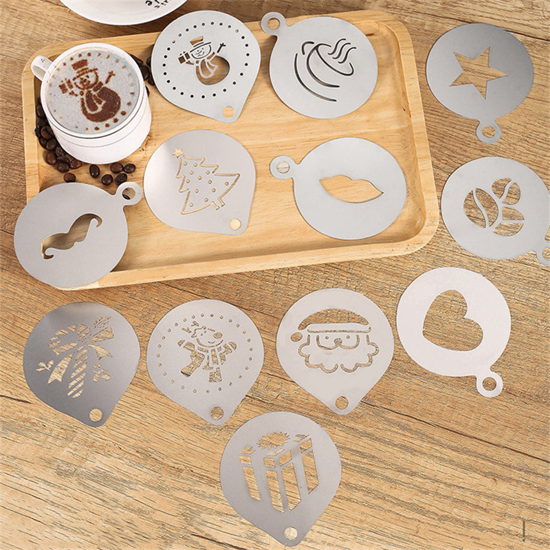 Coffee Stencil Art - 스테인레스 스틸 카페 폼 템플릿, 바리스타