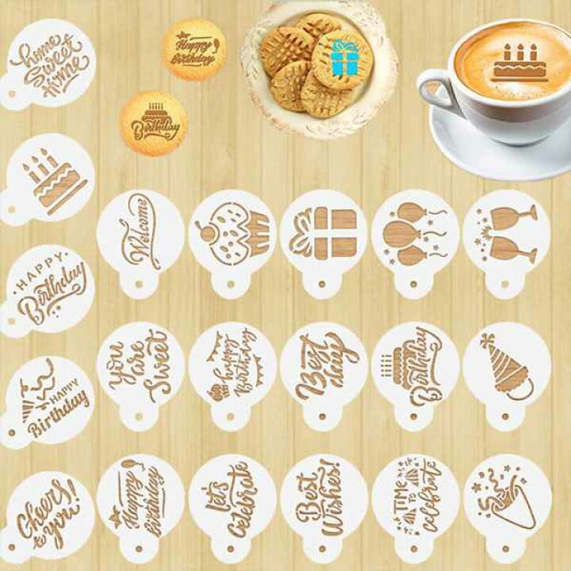 Coffee Stencil Art - 전문가용 DIY 라떼 아트 스텐실 세트