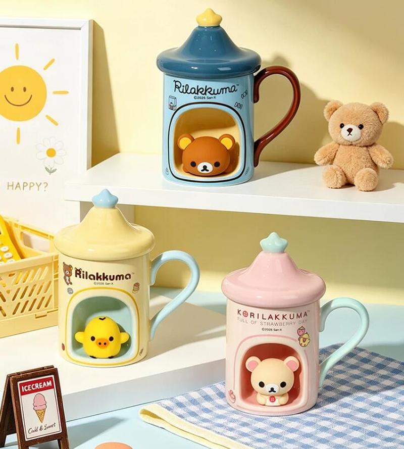 Coffee Tea Shop - 재고 있음 뚜껑 있는 머그컵 귀여운
