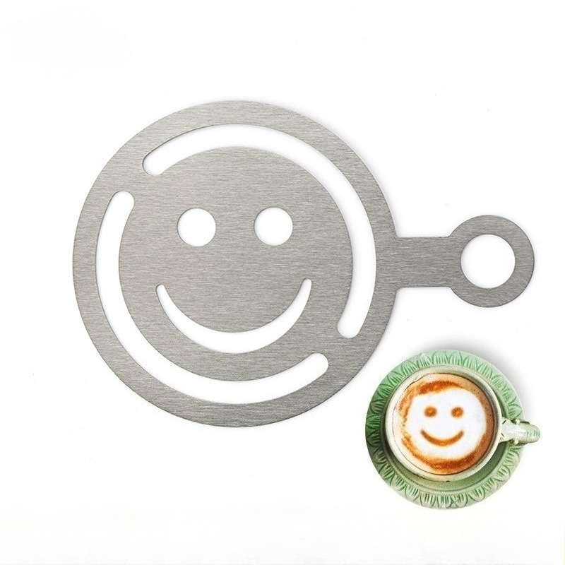 Coffee Stencil Art - 스테인리스 스틸 라떼 아트 스텐실, 빵