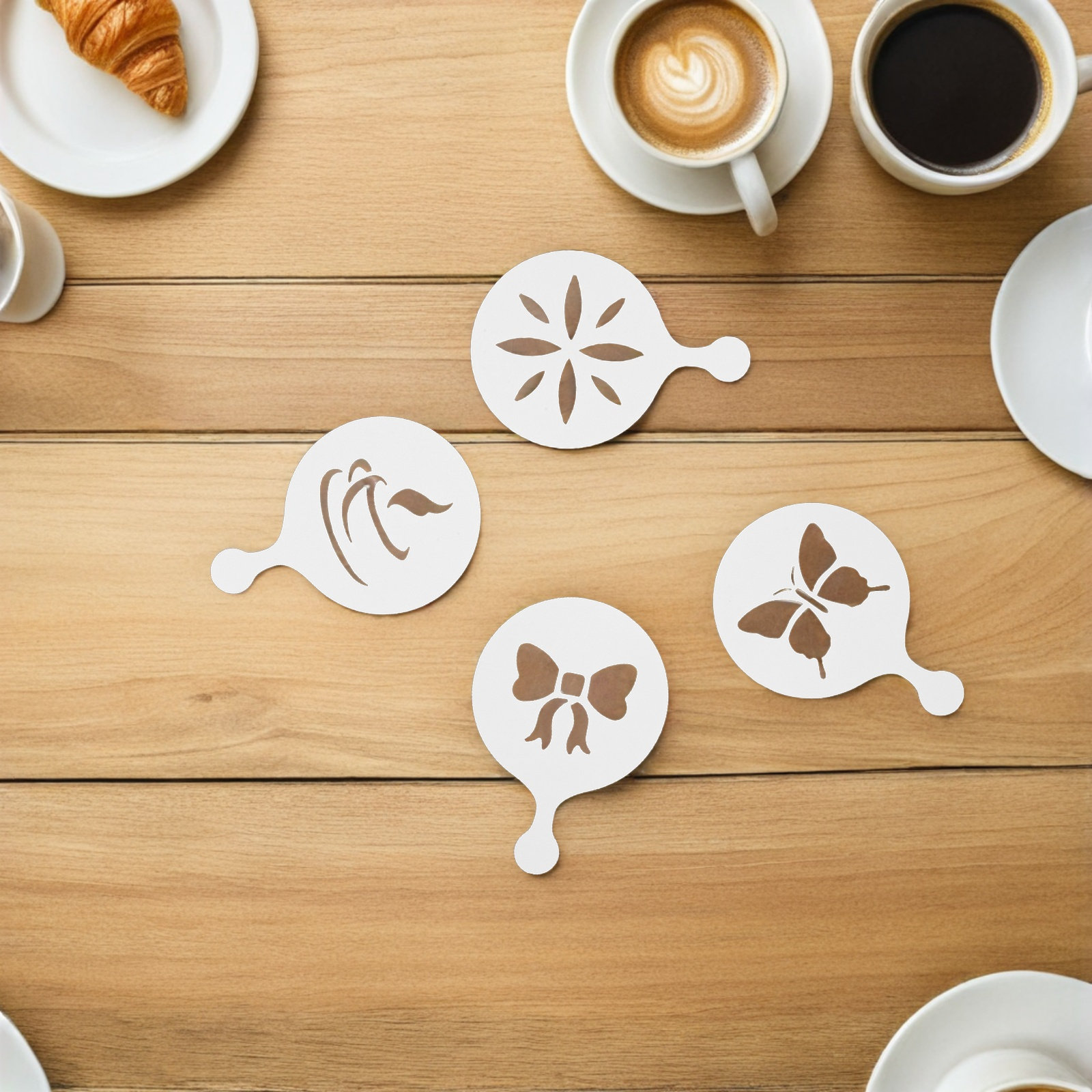 8Pcs 커피 라떼 아트 스텐실 카푸치노 쿠키 케이크  - Coffee Stencil Art 리뷰 및 가격