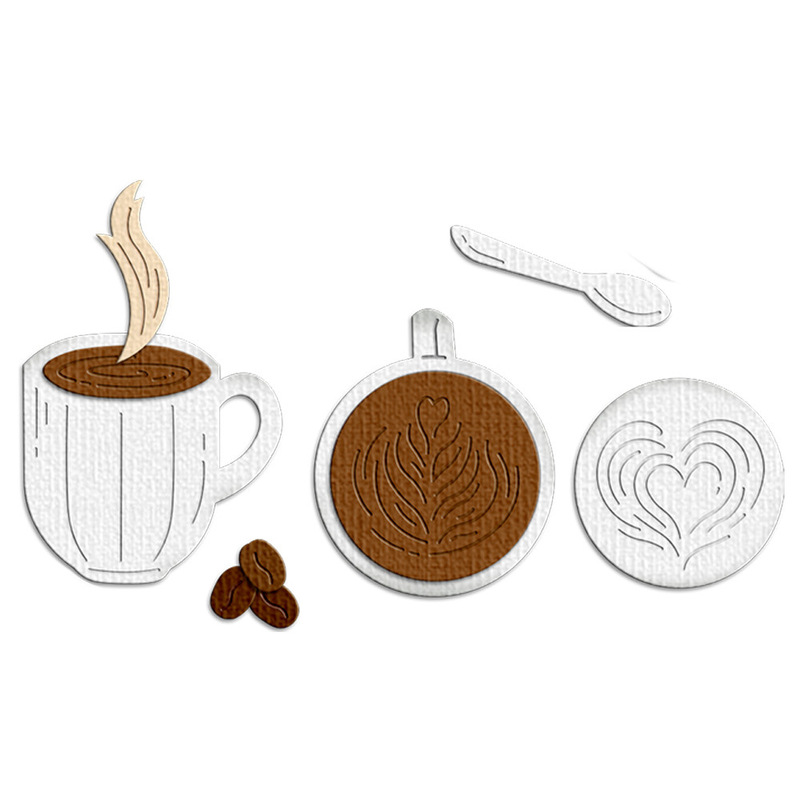 하트 라떼 아트 커피 컵 커피콩 스푼 금속 커팅 다이  - Coffee Stencil Art 리뷰 및 가격