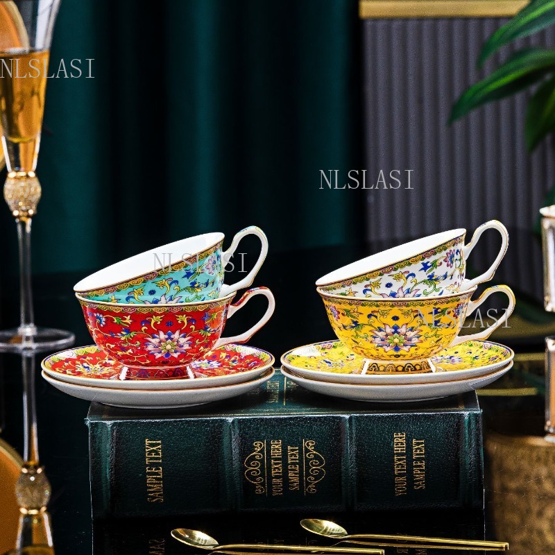 220ml 중국풍 꽃무늬 본차이나 티컵 받침 세트, 빈 - Coffee Tea In Chinese 리뷰 및 가격