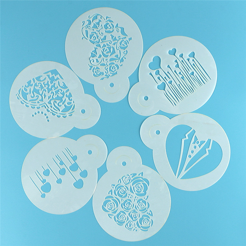 Aomily 6 개/대 발렌타인 데이 DIY 케이크 스 - Coffee Stencil Art 리뷰 및 가격