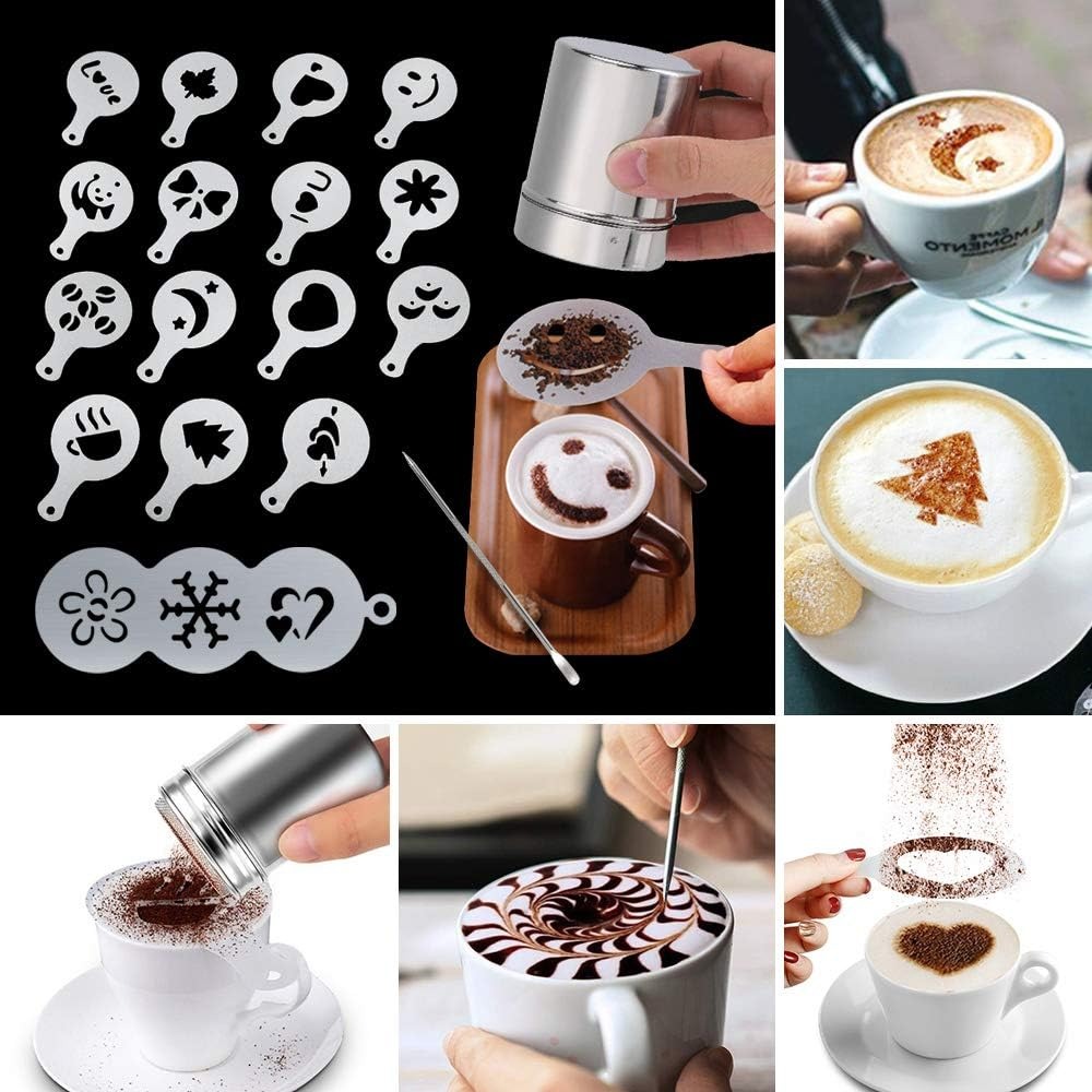 전동 커피 거품기 세트: 휴대용 우유 거품기(피처 포함 - Coffee Stencil Art 리뷰 및 가격